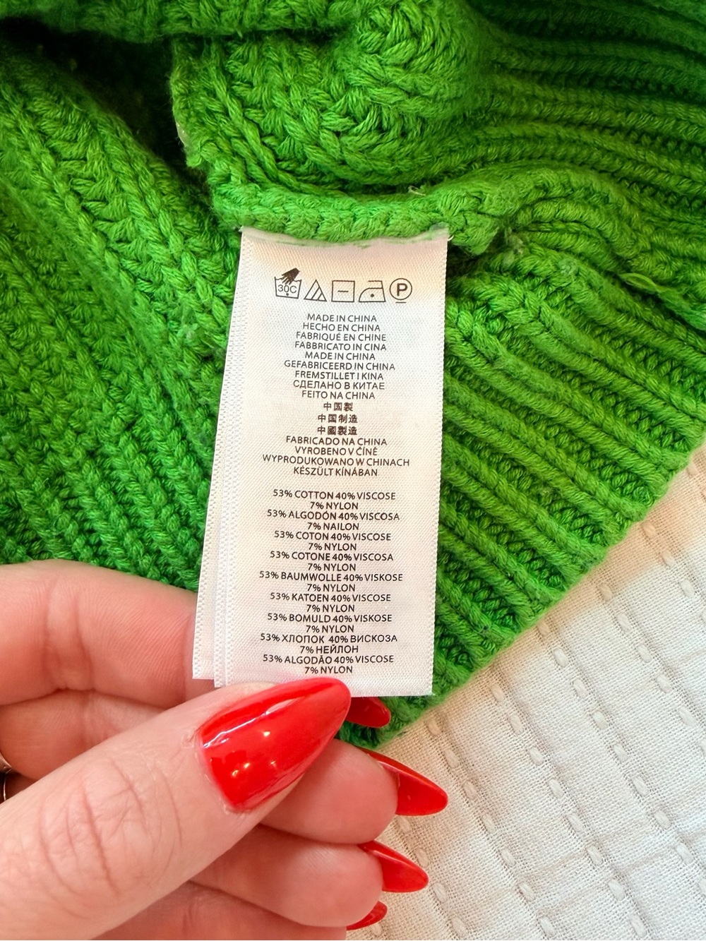 Michael Kors Bright Green Ribbed Knit Womens Long Sleeve Crewneck Sweater Size L - Picture 8 of 10